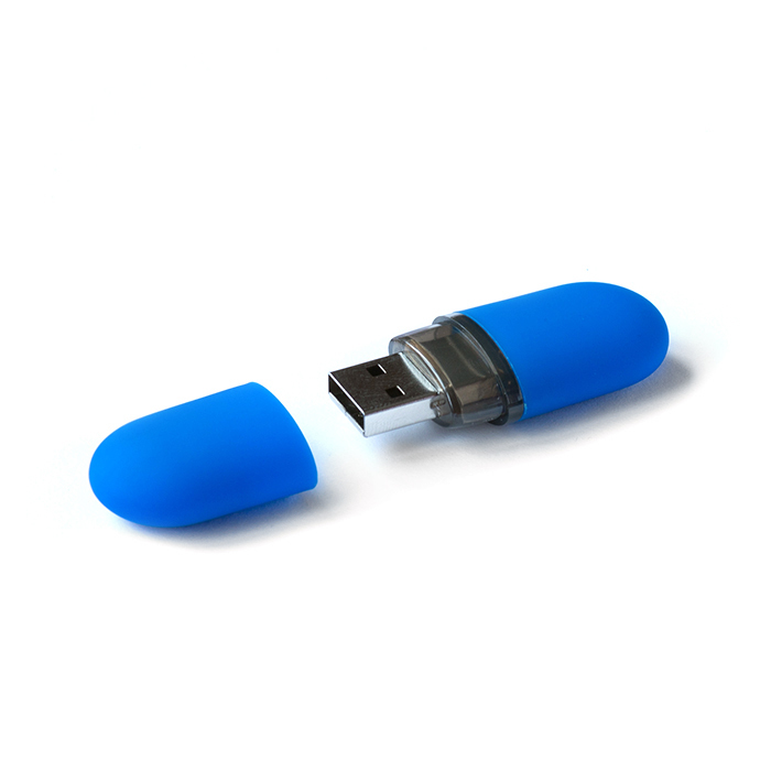 USB-флешка модель 184 Soft Touch, (USB 3.0), объем памяти 128 GB, цвет синий