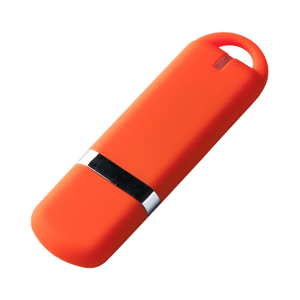 USB-флешка модель 187 Soft Touch, (USB 3.0), объем памяти 128 GB, цвет оранжевый