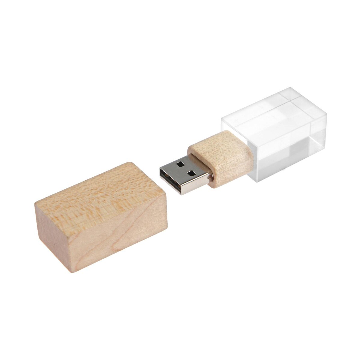 USB-флешка модель 310 Wood, (USB 2.0), объем памяти 64 GB, цвет светлое дерево