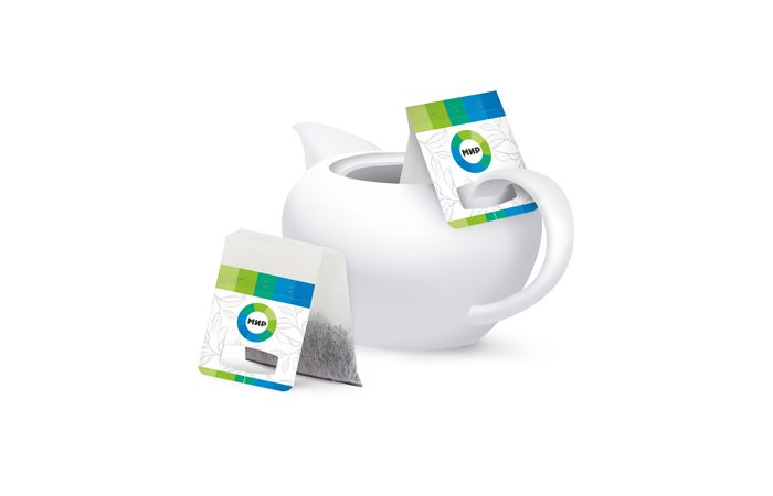 Чай листовой в пакетиках 4г с картонным ярлыком с логотипом заказчика