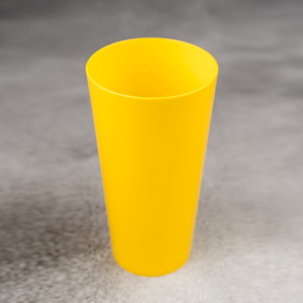Многоразовый пластиковый стакан 400 мл желтый